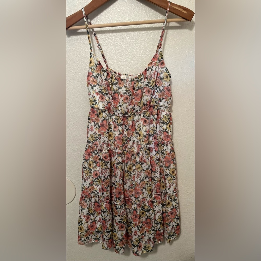 NWT Row A Square Neck Tiered Mini Dress Women’s size Medium